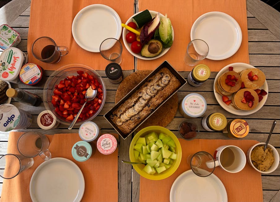 Healthy Ukrainian food spread