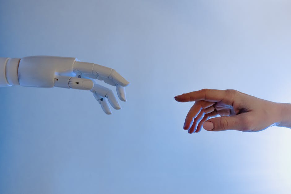 Human and AI collaborating on content