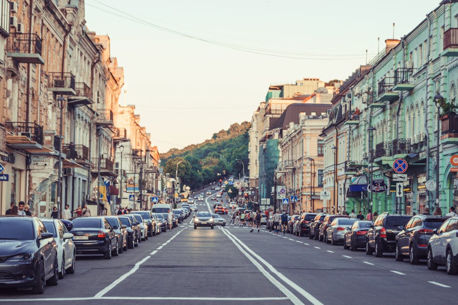 Kyiv city street vibrant