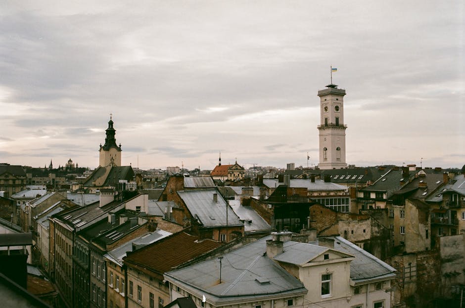 Lviv market square evening