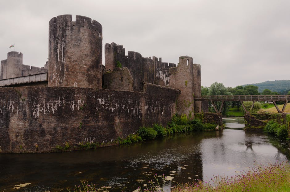 medieval castle with river