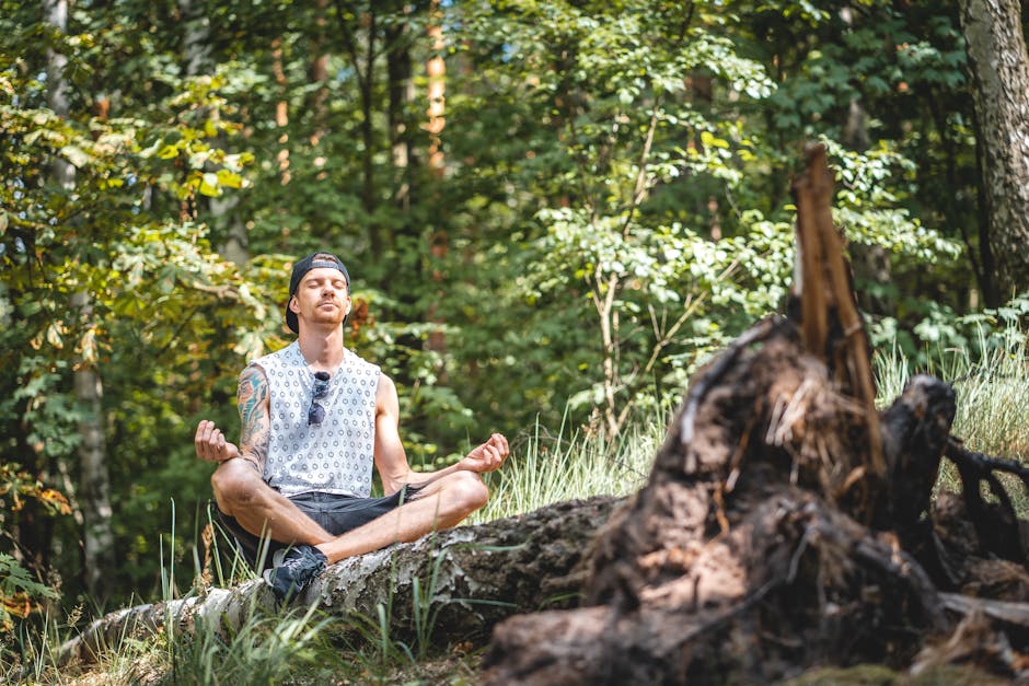 Mindful meditation in Ukrainian nature