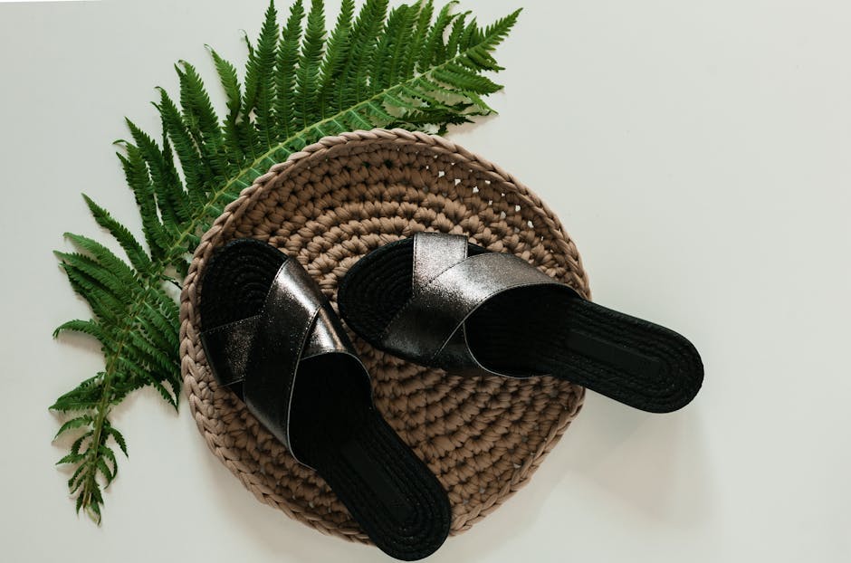 Modern Ukrainian footwear trends flat lay