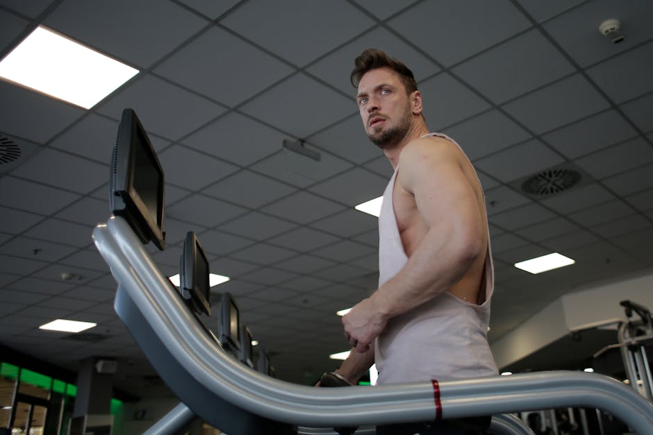 Modern Ukrainian man gym workout