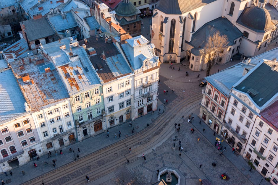 old town square in Lviv Ukraine