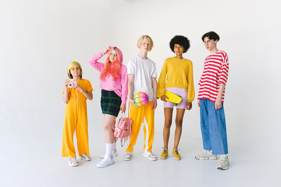 People in trending color outfits Ukraine