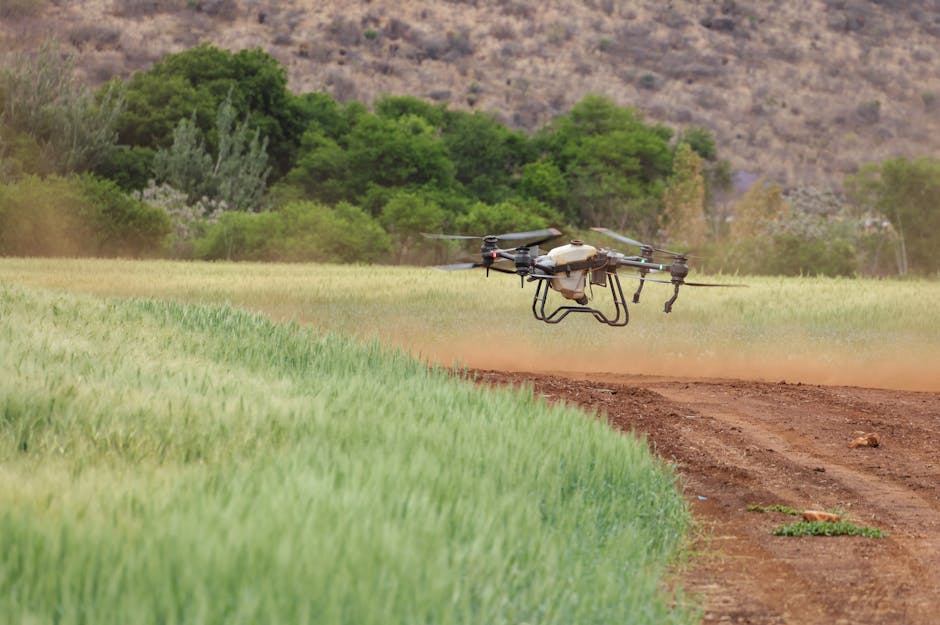 precision agriculture drone over field