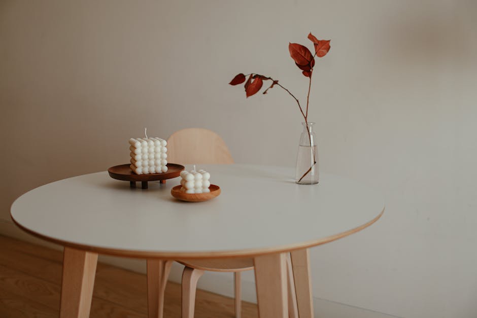 Scandinavian minimalism cozy table setting