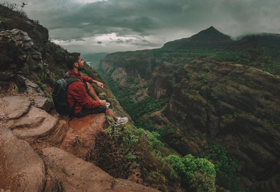 solo traveler contemplating landscape