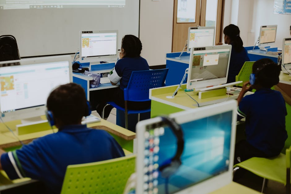 students coding AI classroom