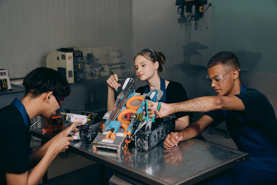 students working on AI project