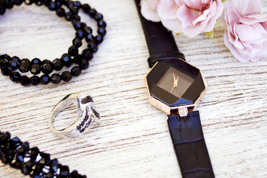 stylish accessories close up