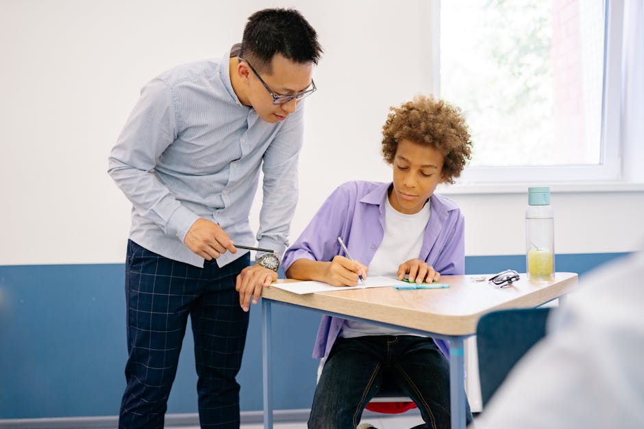 Teacher collaborating with AI assistant