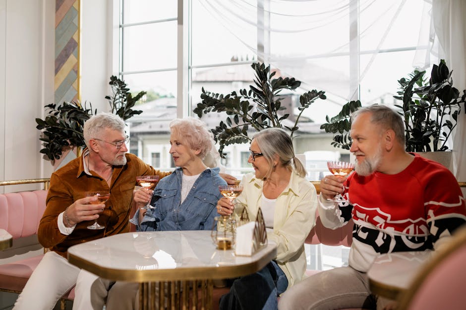Ukrainian elderly people socializing