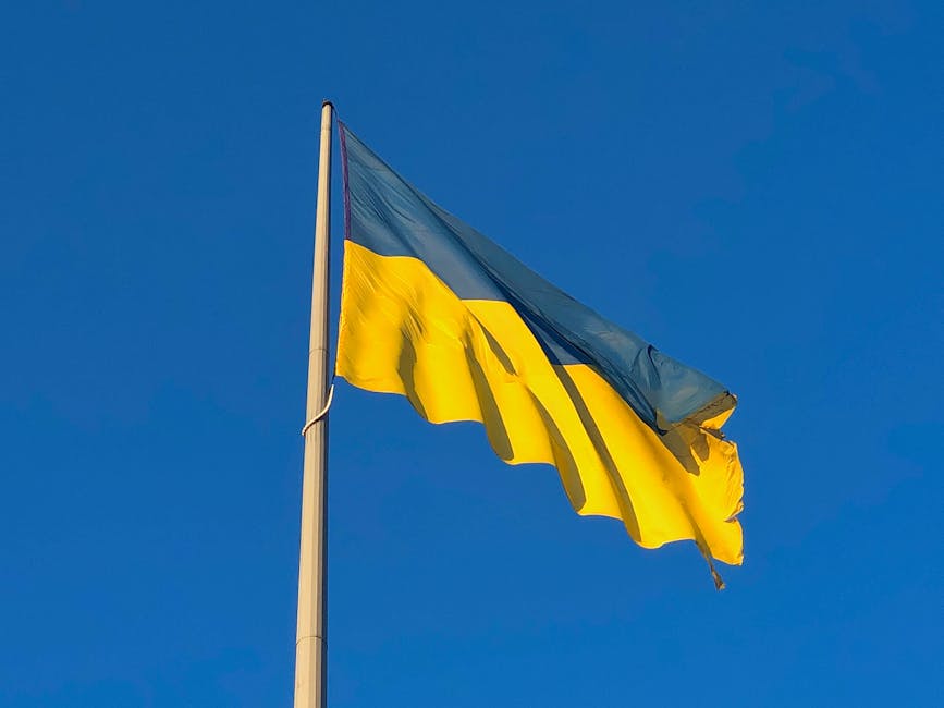 Ukrainian flag digital data analysis