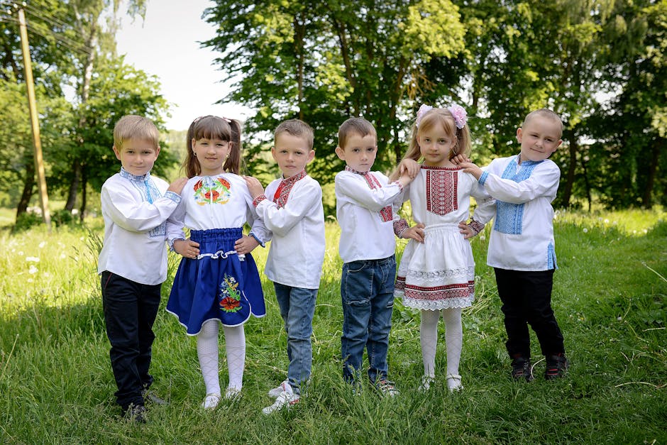Ukrainian girl summer dress park
