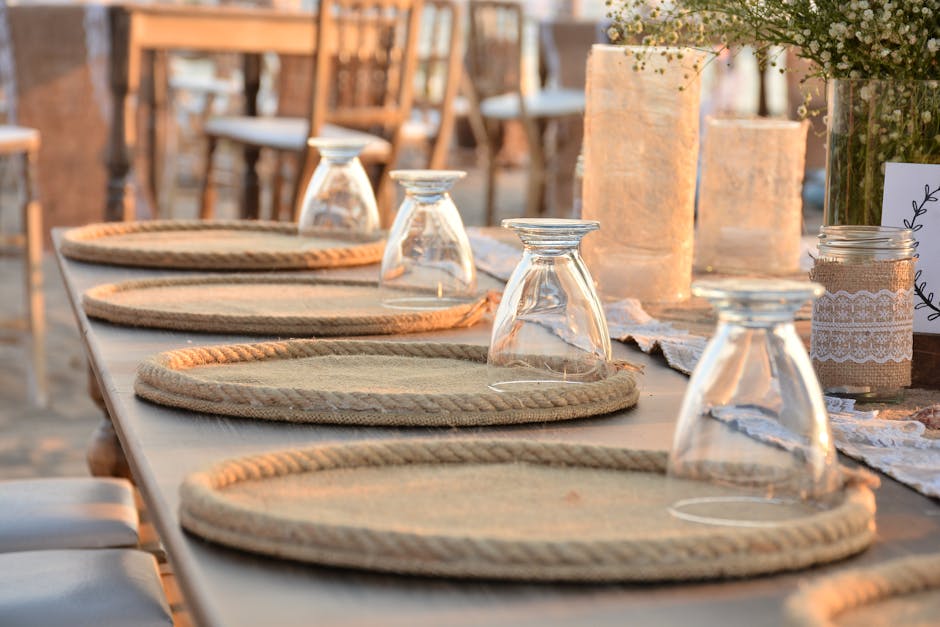 Wedding table setting with traditional Ukrainian elements