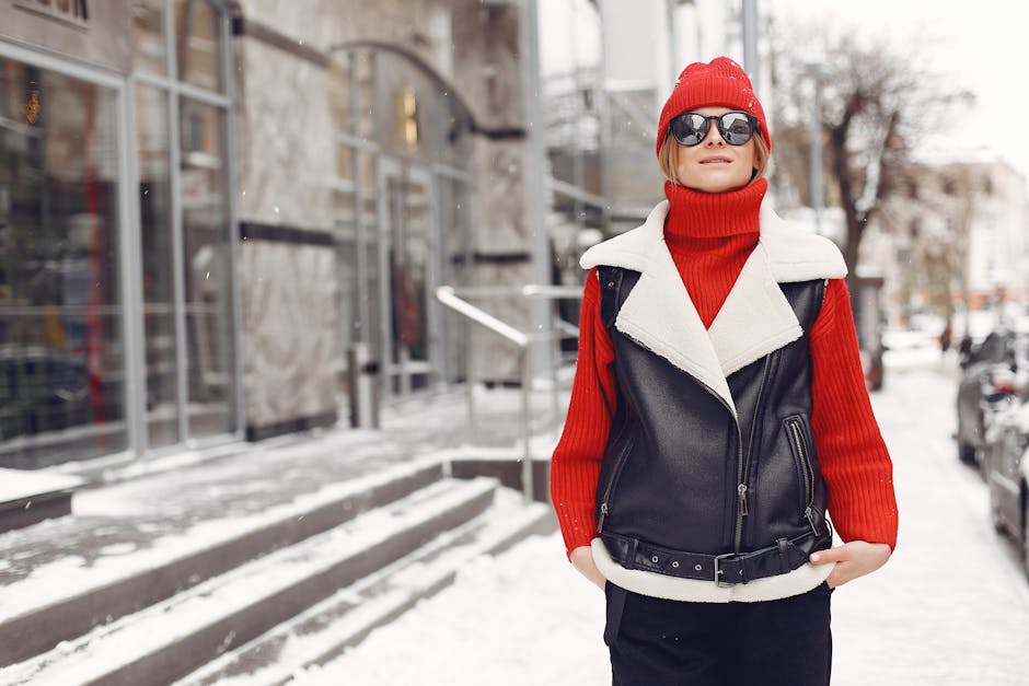 Winter fashion cozy warm outfit city