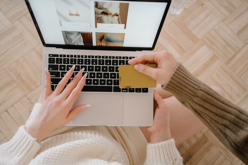 Woman comparing fashion items online