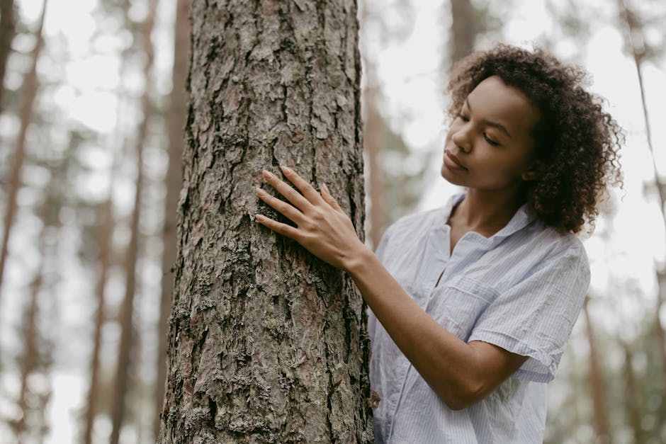 woman enjoying nature mindful moment
