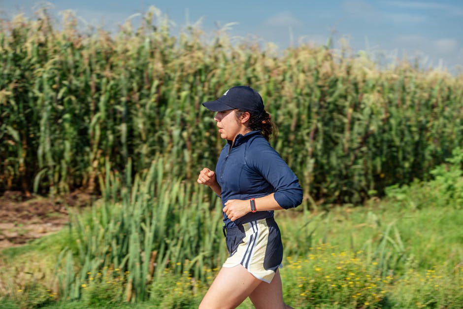 woman jogging in nature