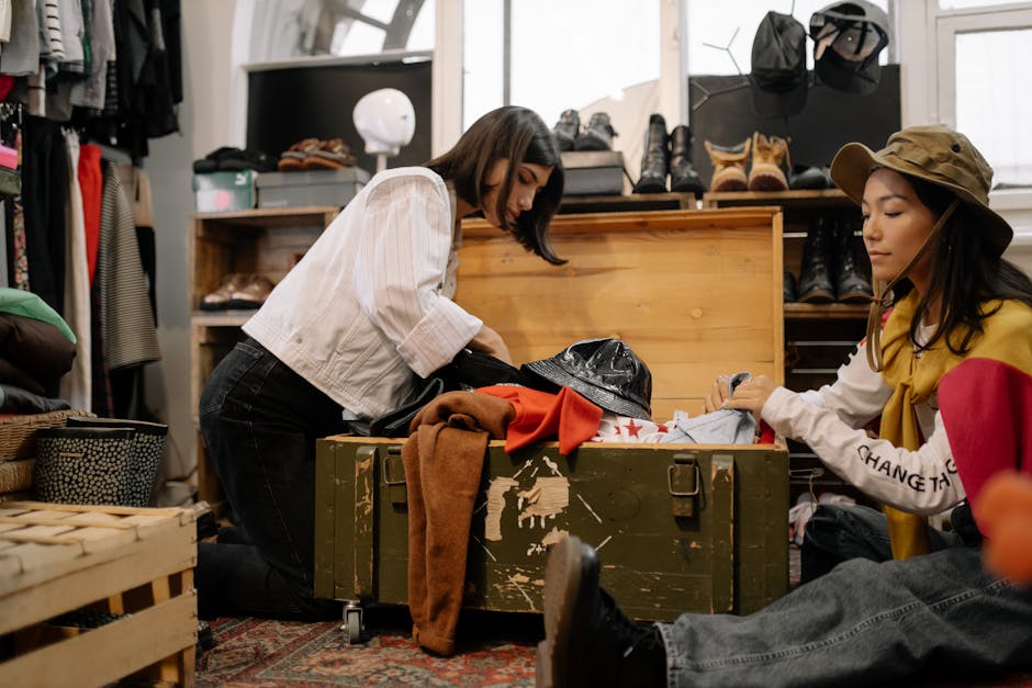 Woman second hand clothes in Ukraine